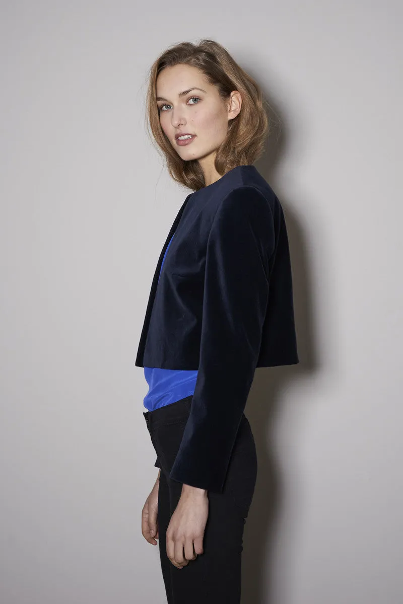 TWO EYE JACKET navy velvet