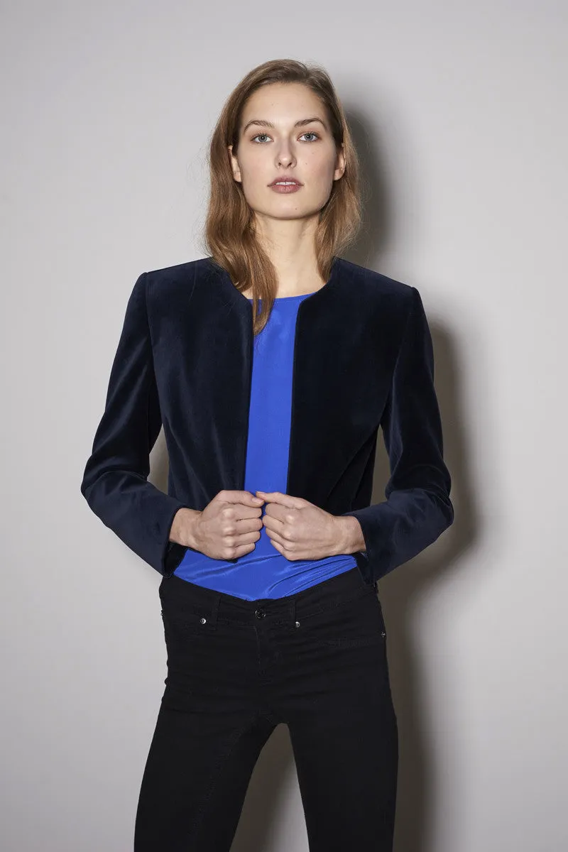 TWO EYE JACKET navy velvet