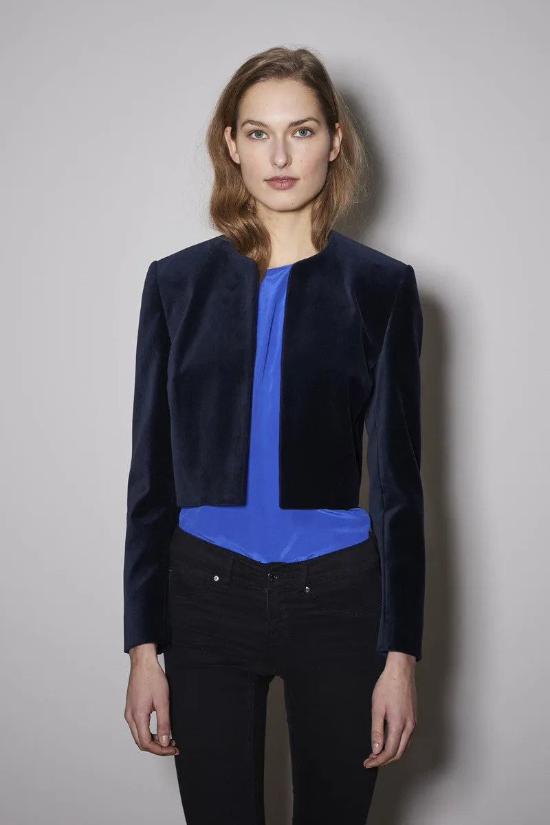 TWO EYE JACKET navy velvet