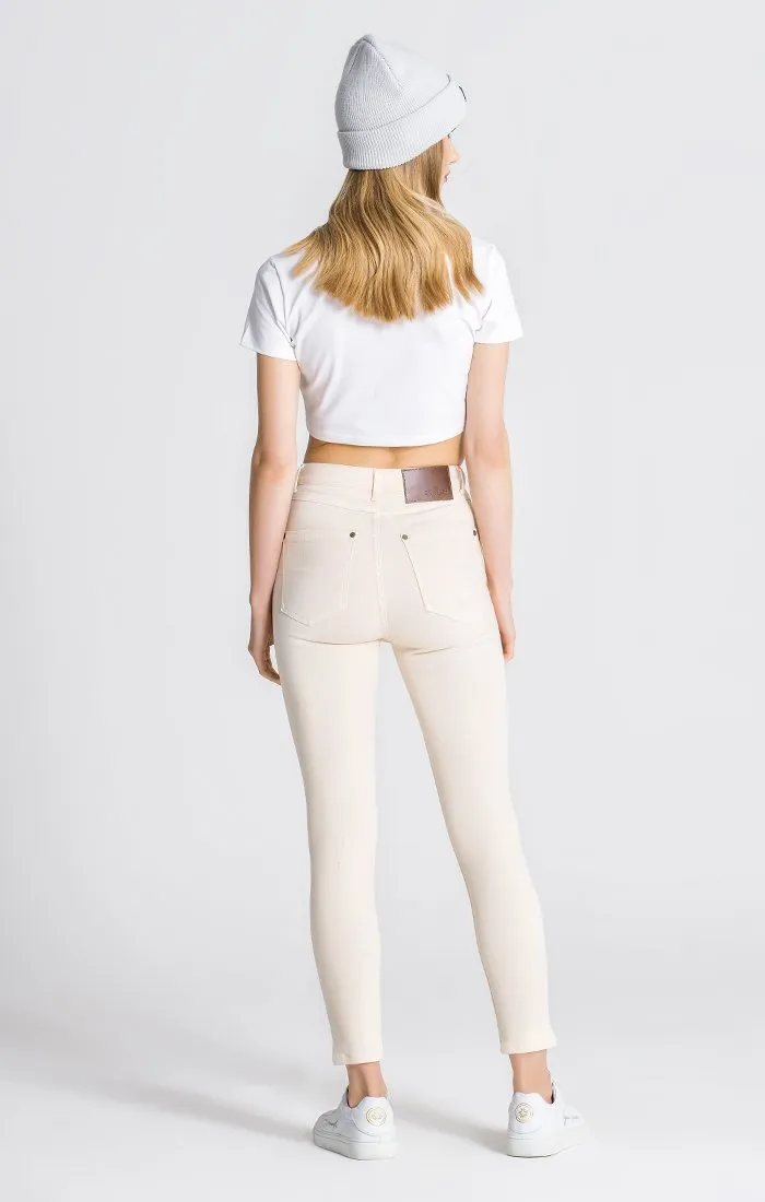 White Botanic Affair Cropped Tee