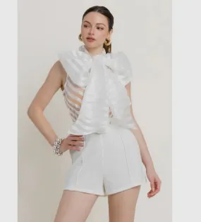 WHITE BOW ROMPER