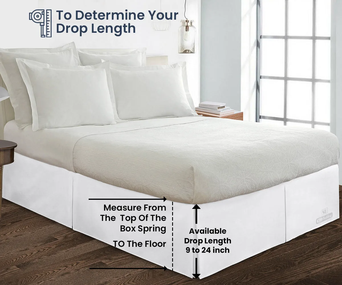 WHITE PLEATED BED SKIRT