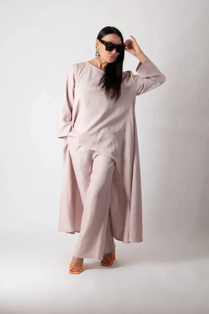 WIDE LINEN PANTS JESIKA by EUG Fashion