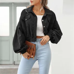 Women's Cropped Corduroy Jacket
