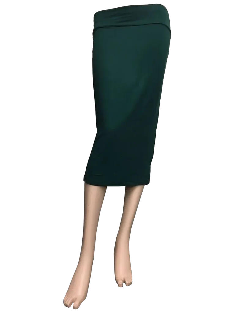 Women's High Waisted Plain Pencil Midi Skirt