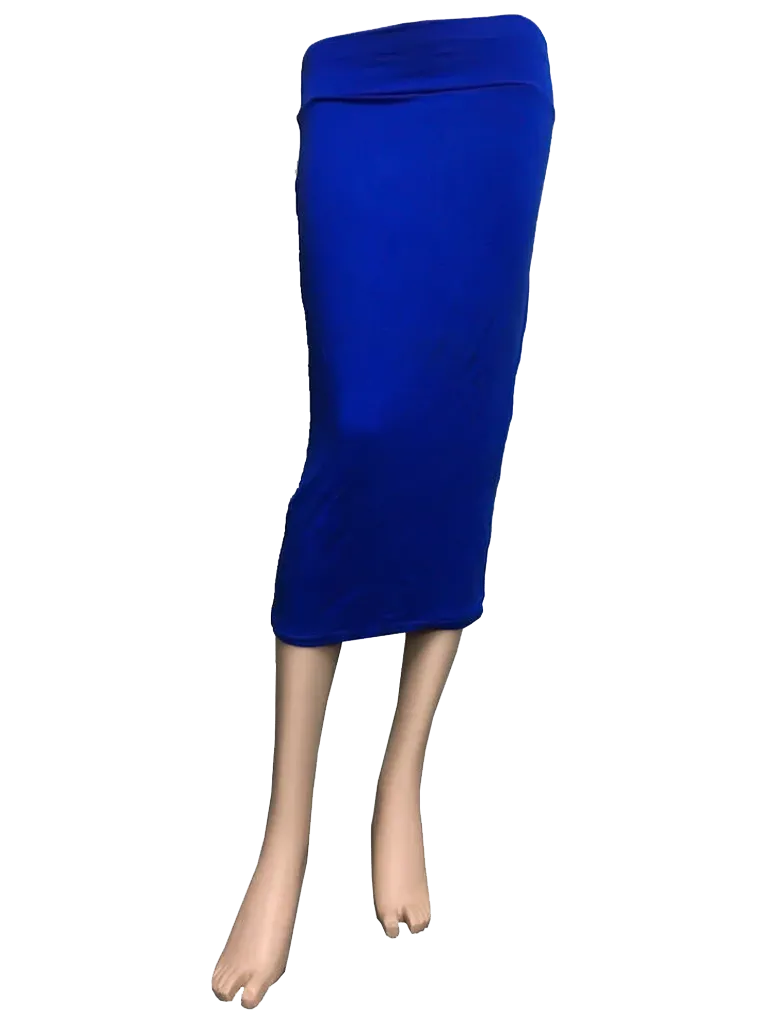 Women's High Waisted Plain Pencil Midi Skirt