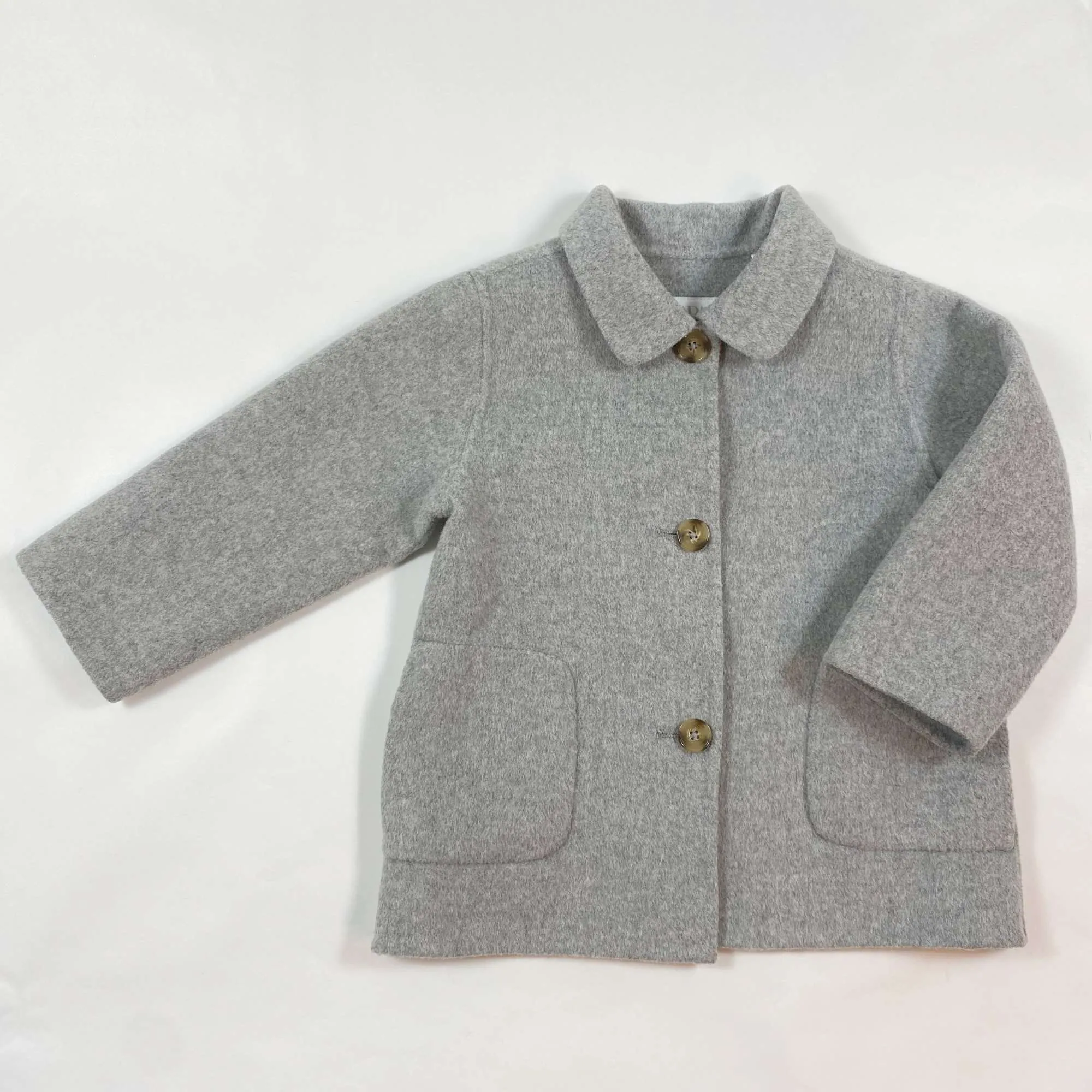 Zara grey wool blend peacoat 2-3Y
