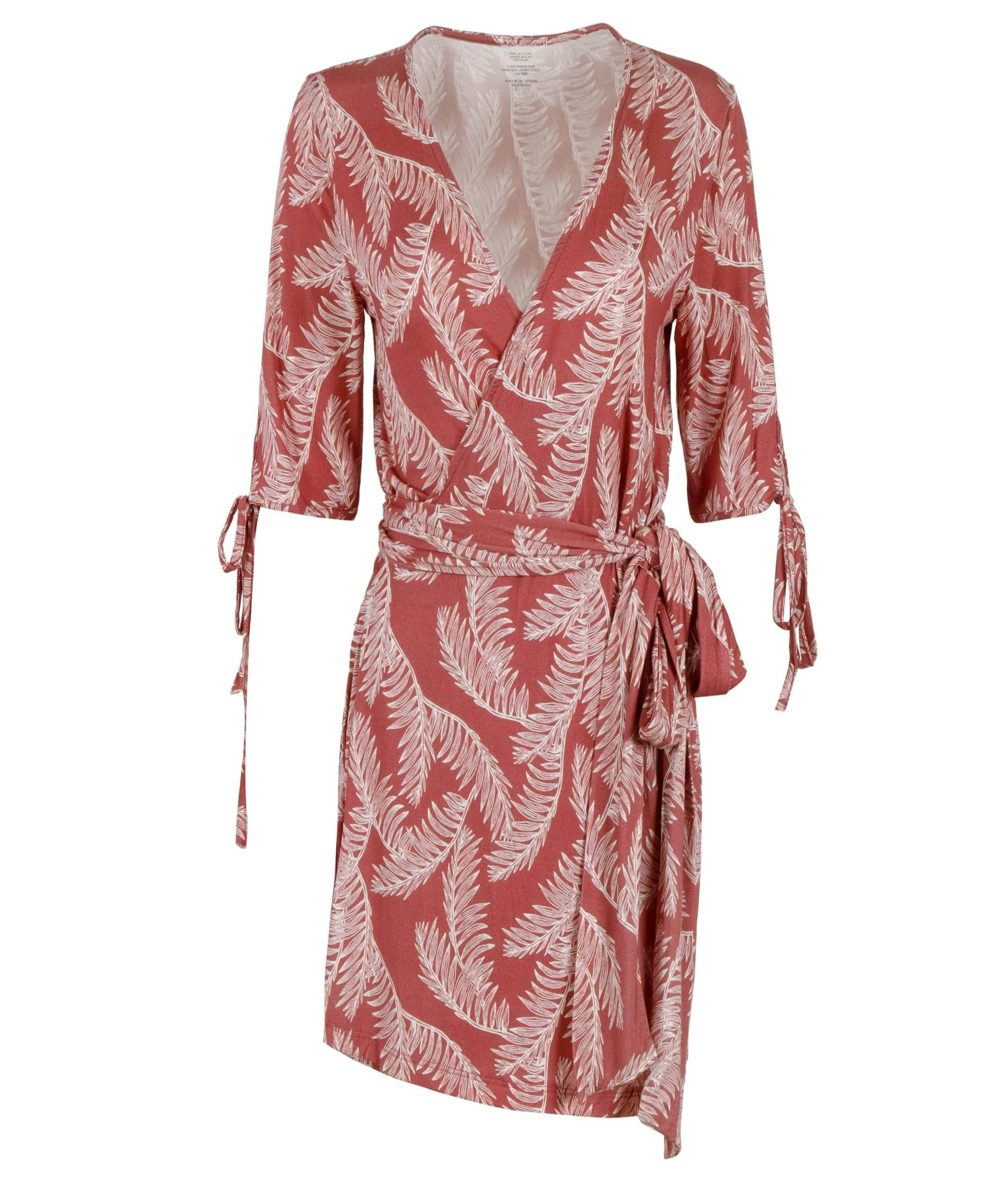 Èze Wrap Dress- Red Leaf Print