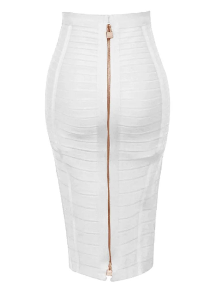 Zipper Bodycon Skirt - Stretchy