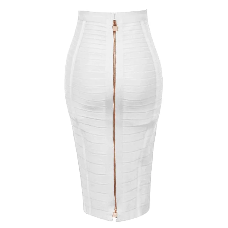 Zipper Bodycon Skirt - Stretchy