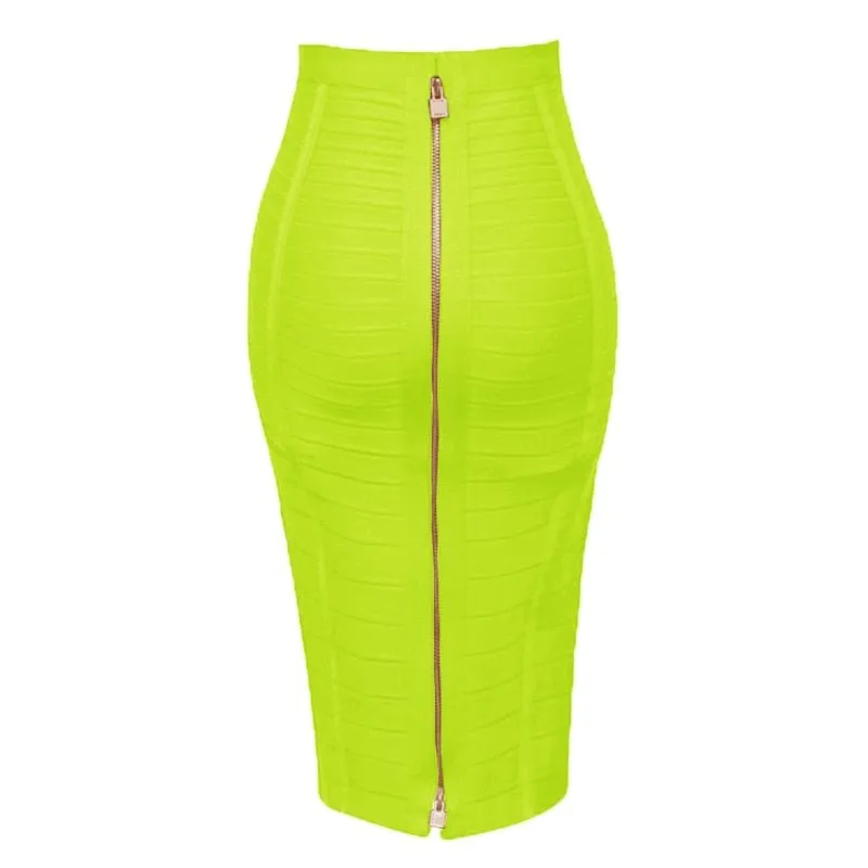 Zipper Bodycon Skirt - Stretchy