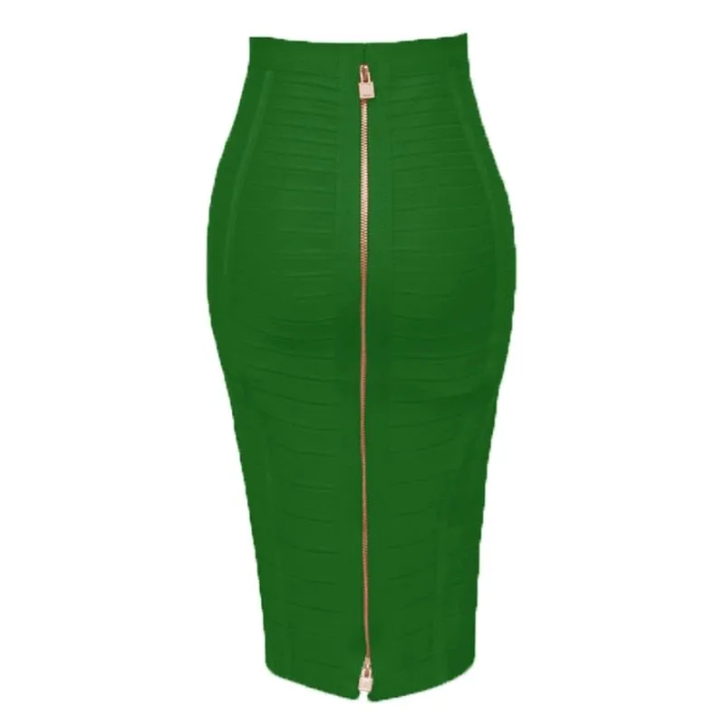 Zipper Bodycon Skirt - Stretchy
