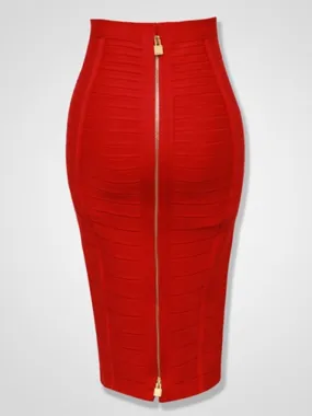 Zipper Bodycon Skirt - Stretchy