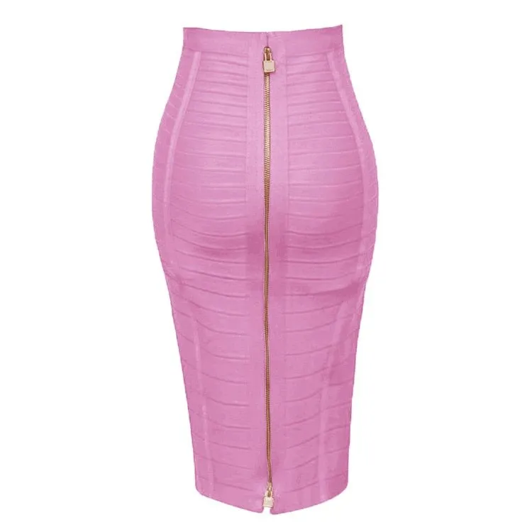 Zipper Bodycon Skirt - Stretchy